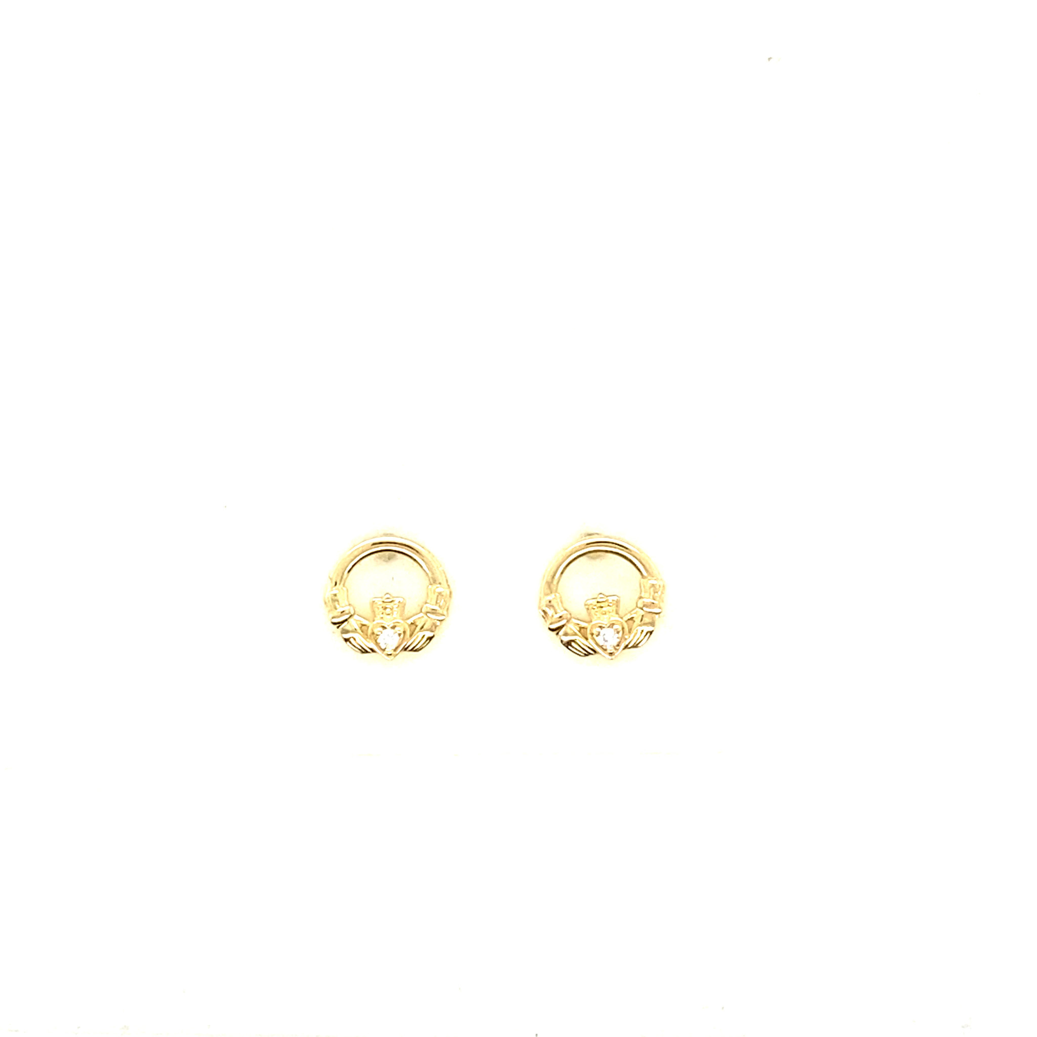33060 14K YELLOW GOLD CLADDAGH PUSH BACK STUDS