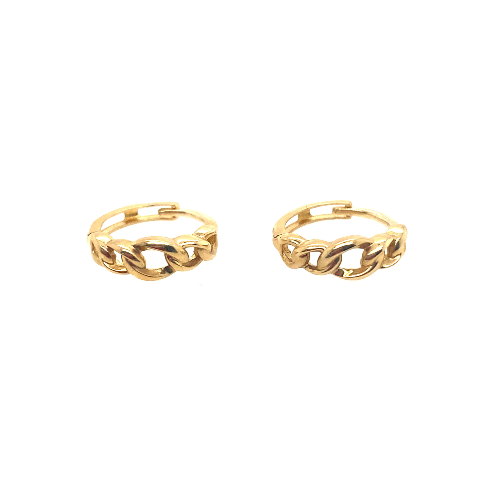 38024 14K YELLOW GOLD OPEN ROPE HUGGIES