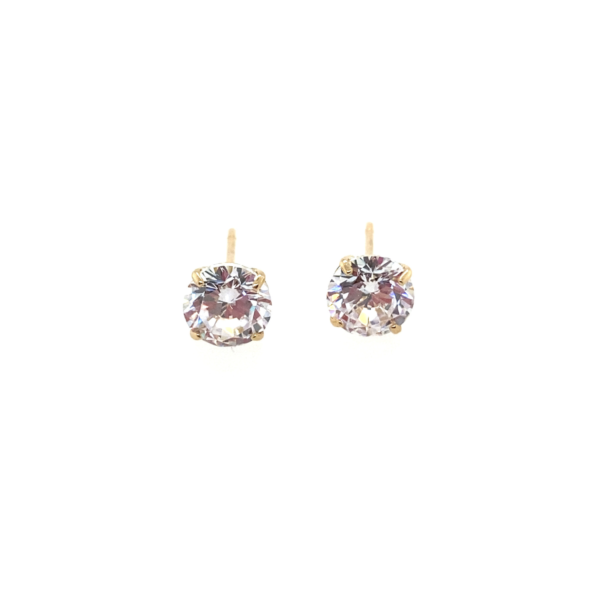 38110 14K YELLOW GOLD MEDIUM CUBIC ZIRCONIA STUDS