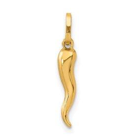 78043 14K YELLOW GOLD 1.25" ITALIAN HORN CHARM