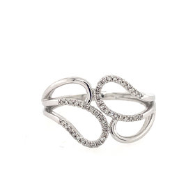 40797 14K WHITE GOLD .13CT DIAMOND DOUBLE SWIRL RING