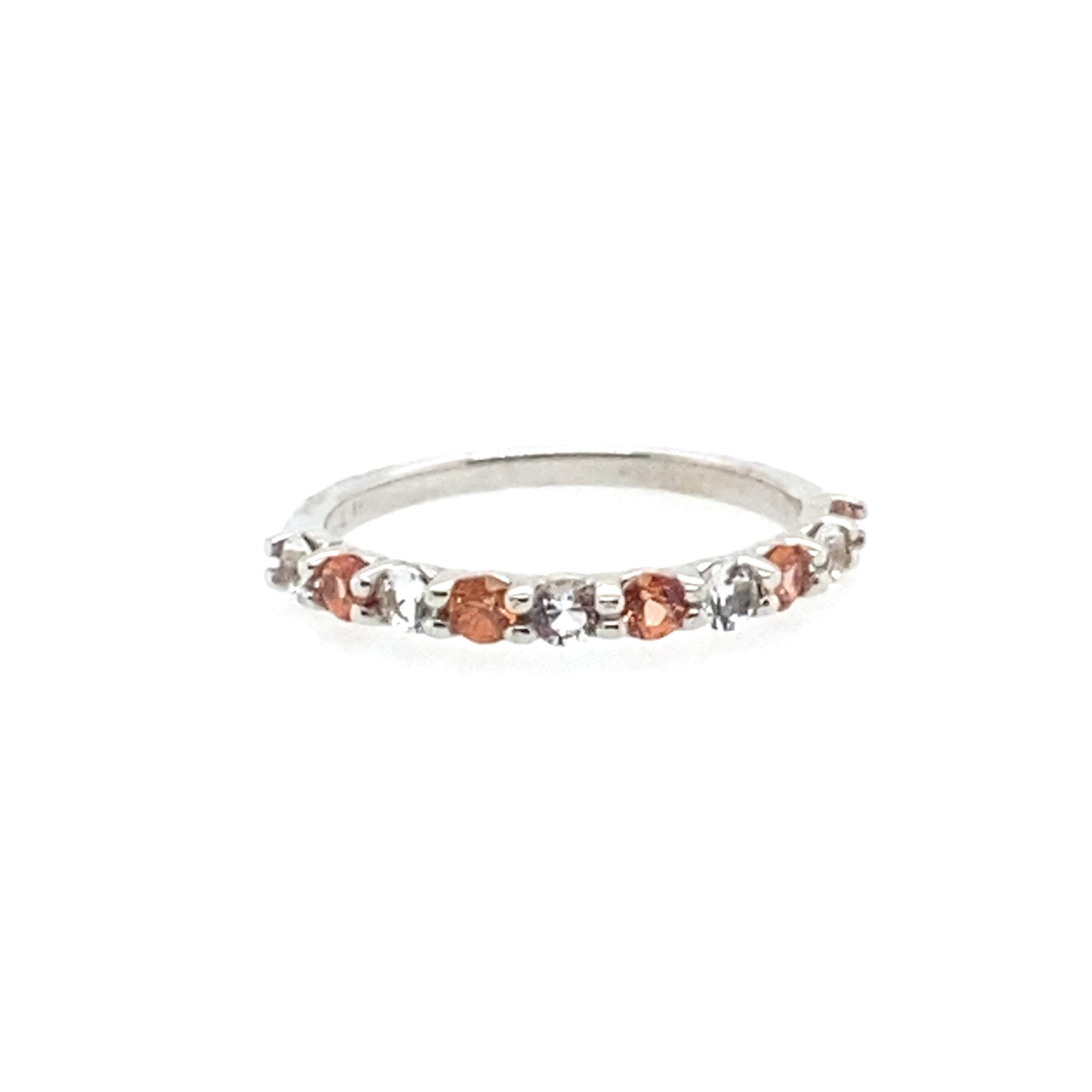 40890 14K WHITE GOLD DIAMOND AND SAPPHIRE STACKABLE RINGS