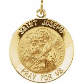 77057 14K YELLOW GOLD 18MM MEDIUM SAINT JOSEPH CHARM