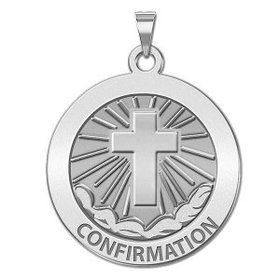 77058 14K WHITE GOLD 17.75MM CONFIRMATION MEDAL