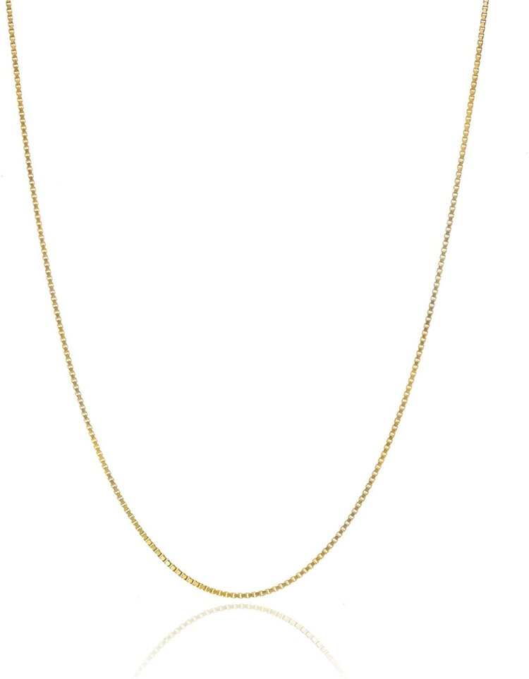 50075 14K YELLOW GOLD 16" ROUNDED BOX CHAIN