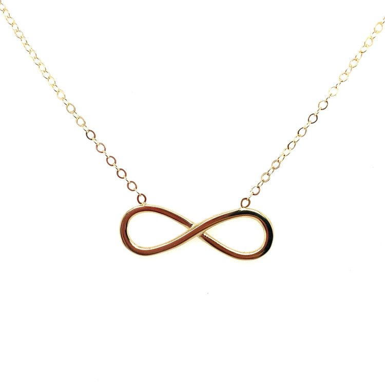 70081 14K YELLOW GOLD LARGE OPEN INFINITY CHARM PENDANT