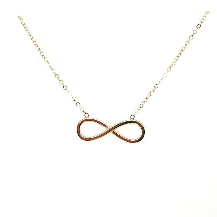 70081 14K YELLOW GOLD LARGE OPEN INFINITY CHARM PENDANT