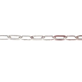 20058 14K WHITE GOLD 7" 6.5MM PAPER CLIP BRACELET