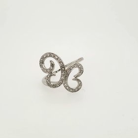 40639 14K.WHITE GOLD .25CT DIAMOND DOUBLE SWIRL RING