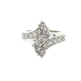 40604 18K WHITE GOLD .96CT DIAMOND FANCY SWIRL RING