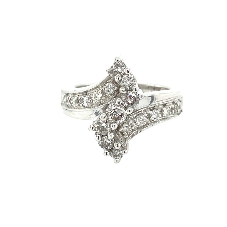 40604 18K WHITE GOLD .96CT DIAMOND FANCY SWIRL RING