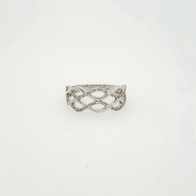 40871 14K WHITE GOLD  .25CT DIAMOND DOUBLE ROW INFINITY RING