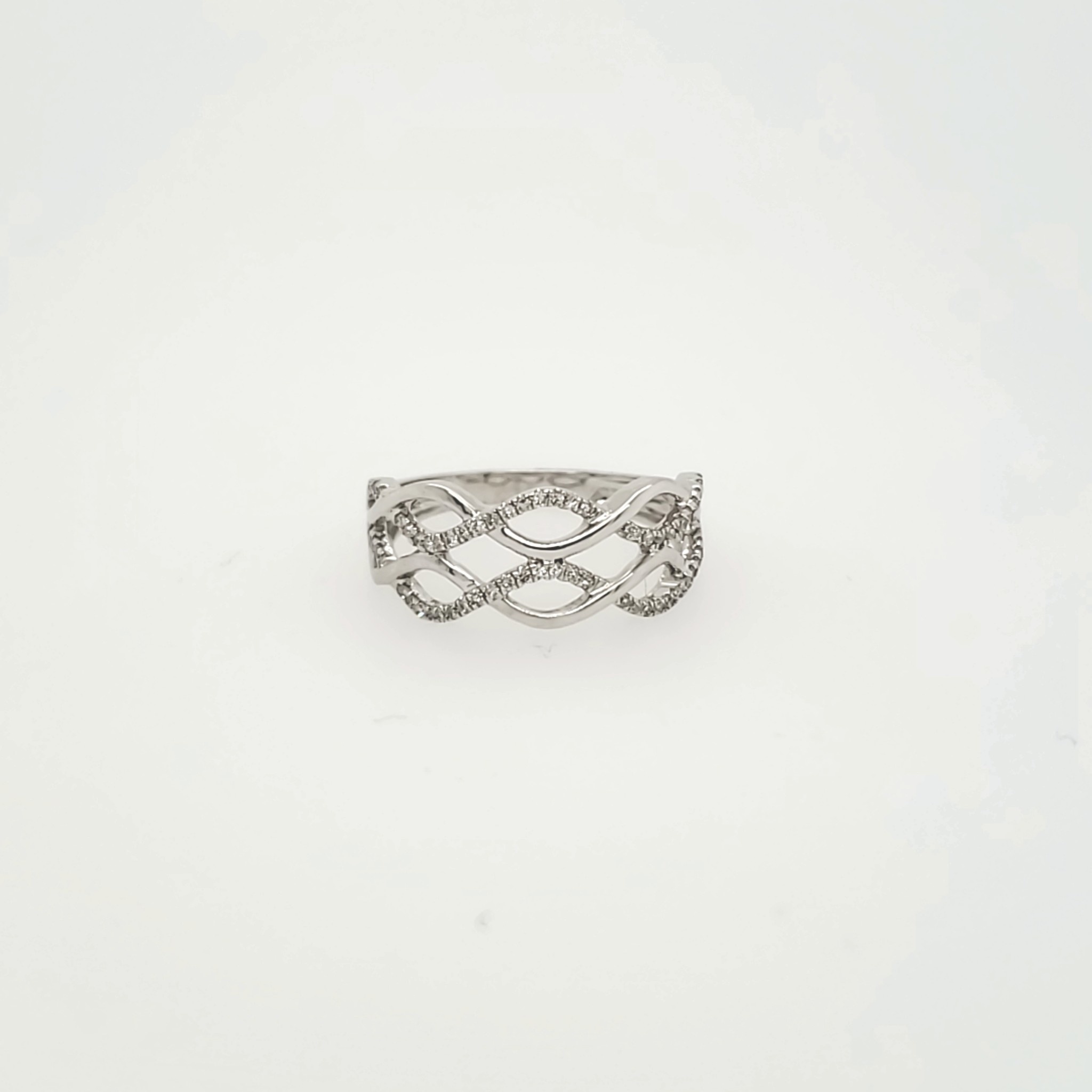 40871 14K WHITE GOLD .25CT DIAMOND DOUBLE ROW INFINITY RING