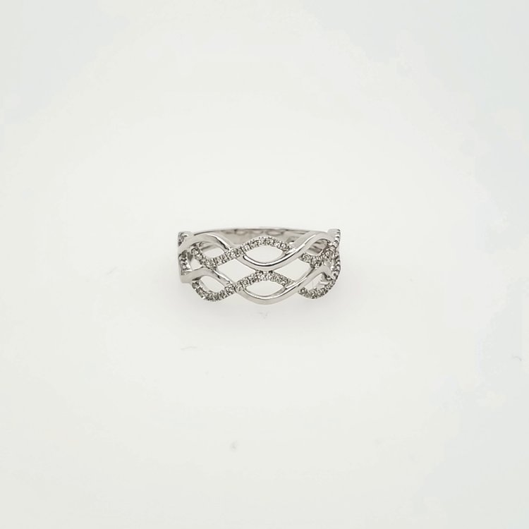 40871 14K WHITE GOLD  .25CT DIAMOND DOUBLE ROW INFINITY RING