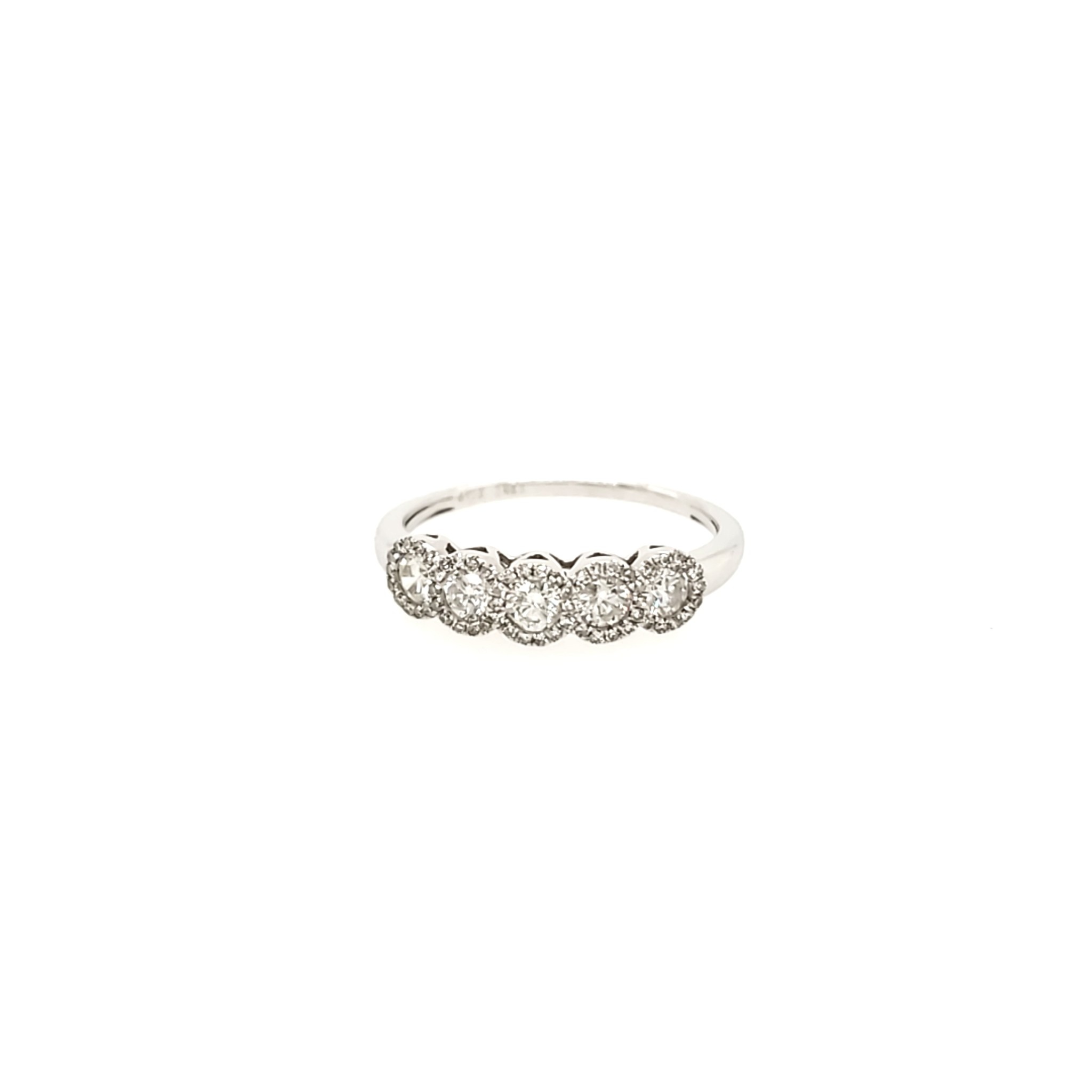 40870 14K. WHITE GOLD .50CT DIAMOND WITH 5 DIAMOND HALO RING