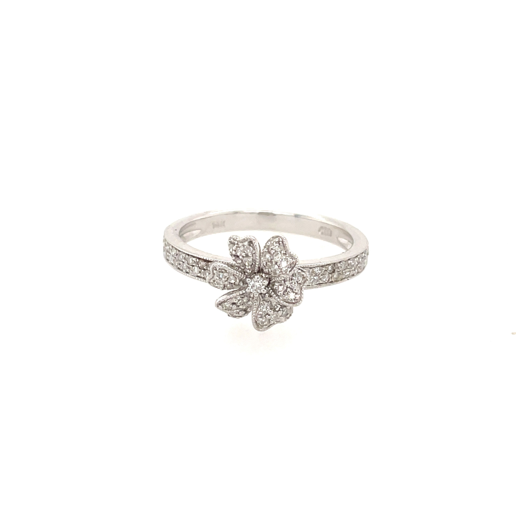 40796 14K WHITE GOLD .29TCW DIAMOND FLOWER RING