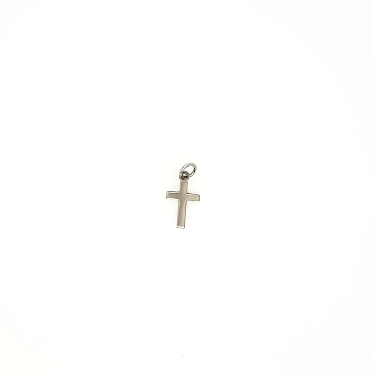 76017 14K WHITE GOLD  SMALL PLAIN CROSS