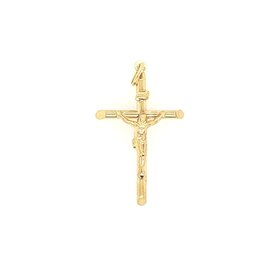 77010 14K YELLOW GOLD 1.90" HIGH POLISH TRADITIONAL CRUCIFIX