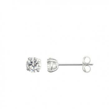 30021 14K WHITE GOLD 2MM ROUND CUBIC ZIRCONIA STUDS