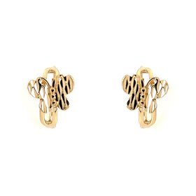 30277 14K YELLOW GOLD DIAMOND CUT BUTTERFLY HUGGIES