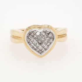 40719 14K  YELLOW GOLD .60CT PRINCESS CUT DIAMOND HEART RING