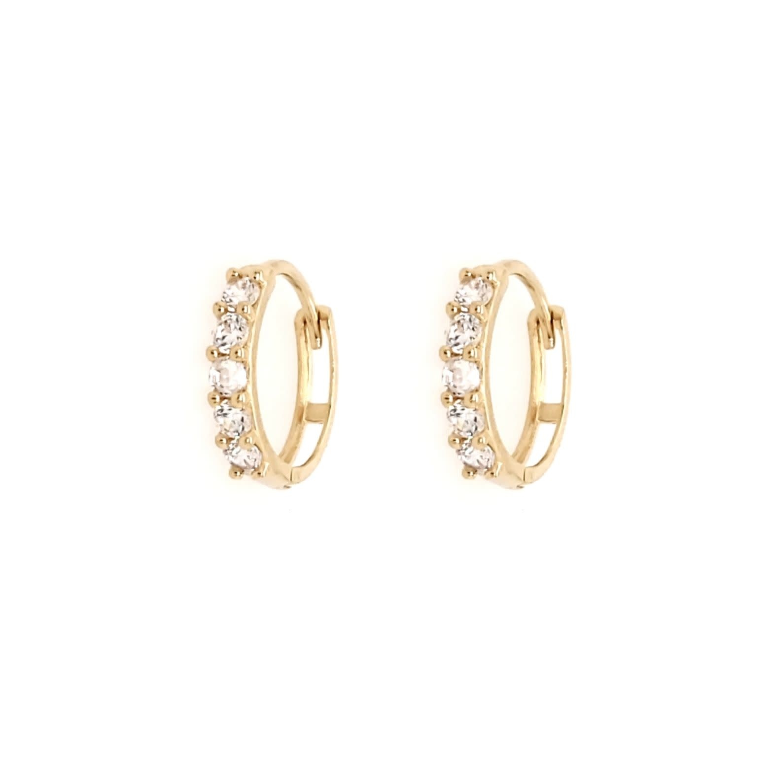 30287 14K YELLOW GOLD CUBIC ZIRCONIA HUGGIES