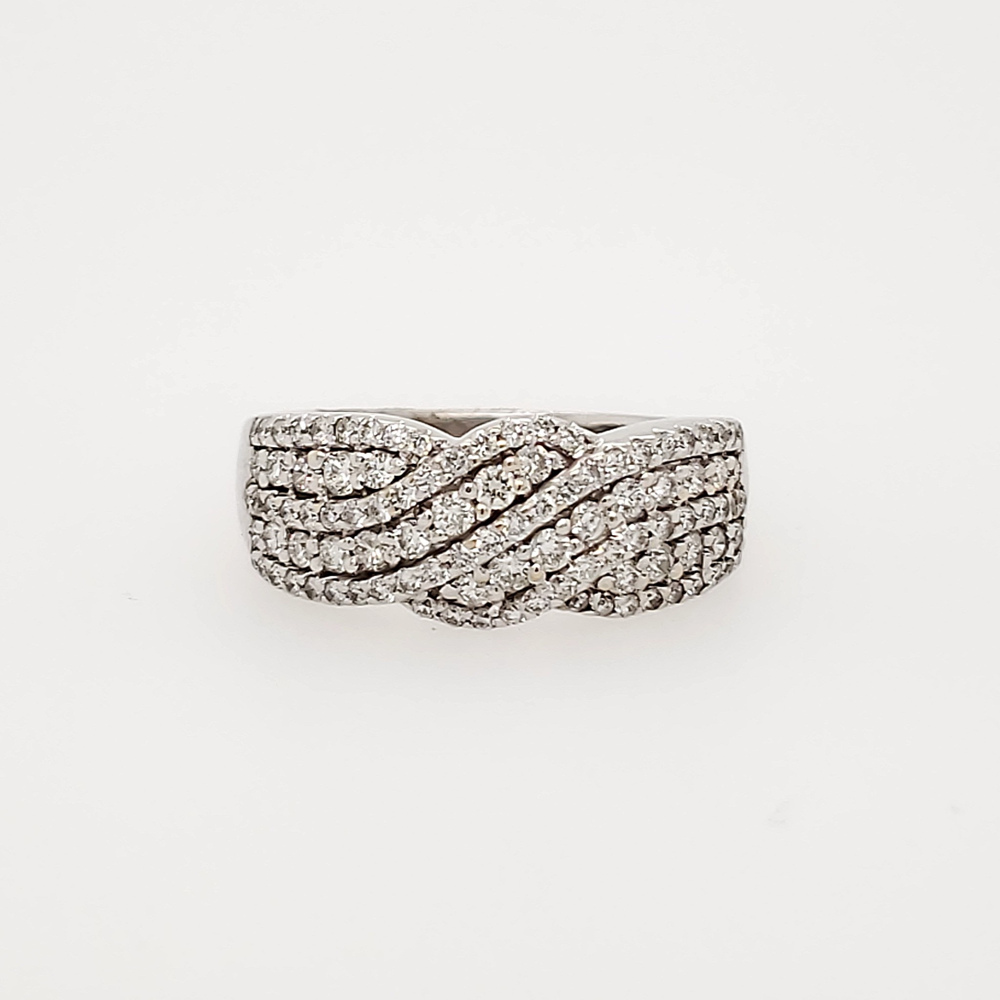 40720 18K WHITE GOLD 1CT. DIAMOND SWIRL RING