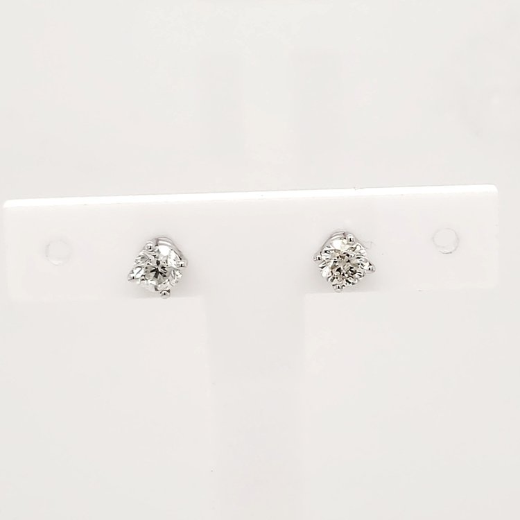 30063 .82CT ROUND DIAMOND SCREWBACKS SET IN 14K. WHITE GOLD