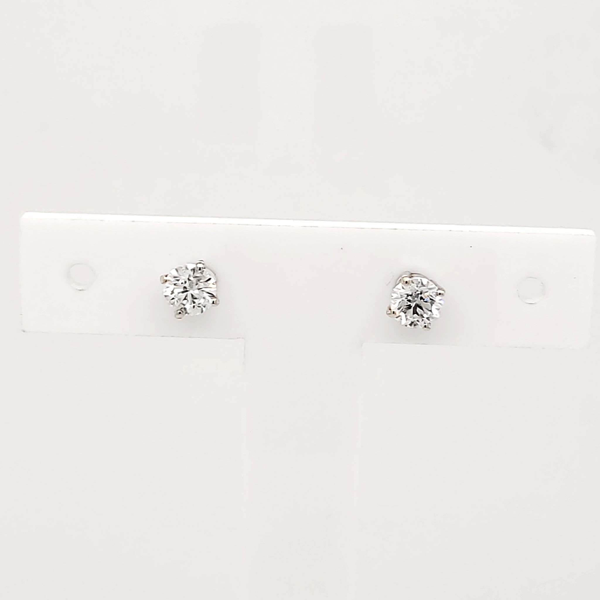 32967 14K WHITE GOLD .62CT DIAMOND SCREWBACKS