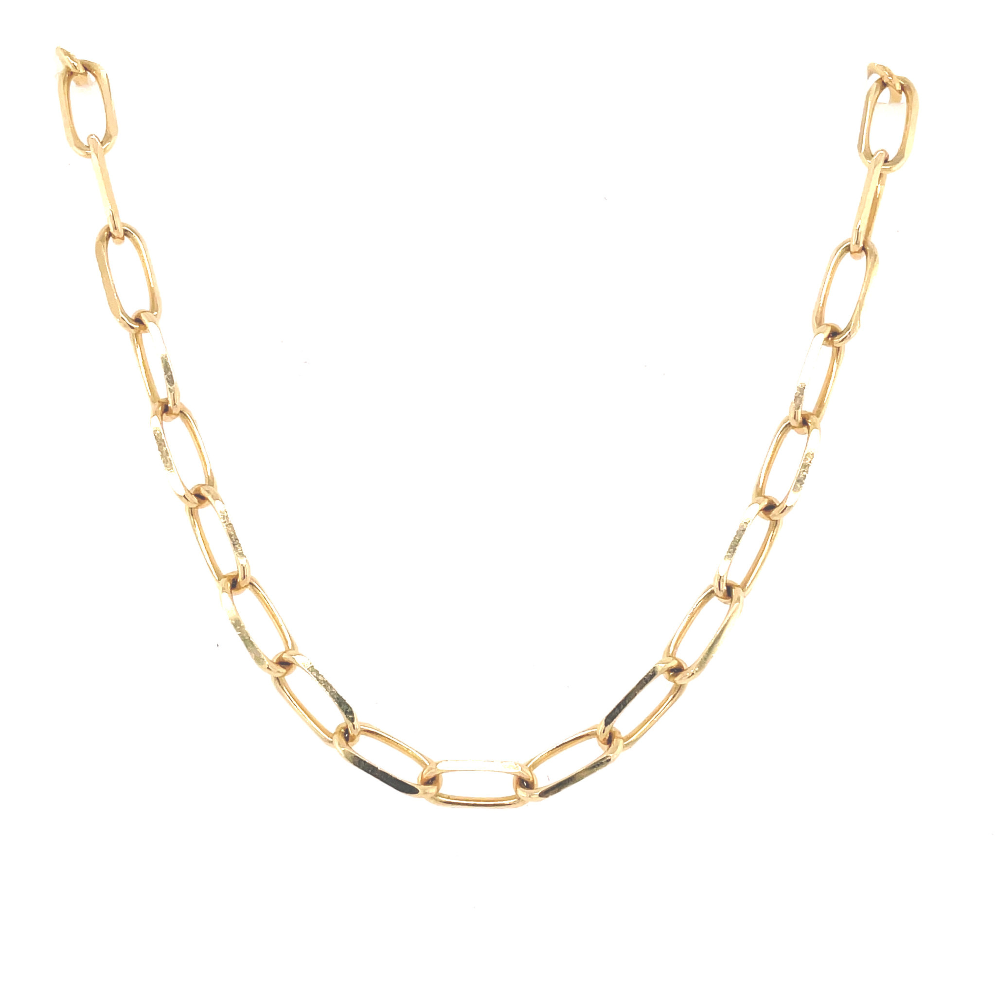 55935 14K  YELLOW GOLD 20" SOLID  PAPERCLIP  CHAIN