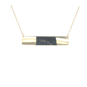 60077 14K YELLOW GOLD 16" ID BAR NECKLACE