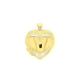 78060 14K YELLOW GOLD  FILIGREE DESIGN HEART LOCKET