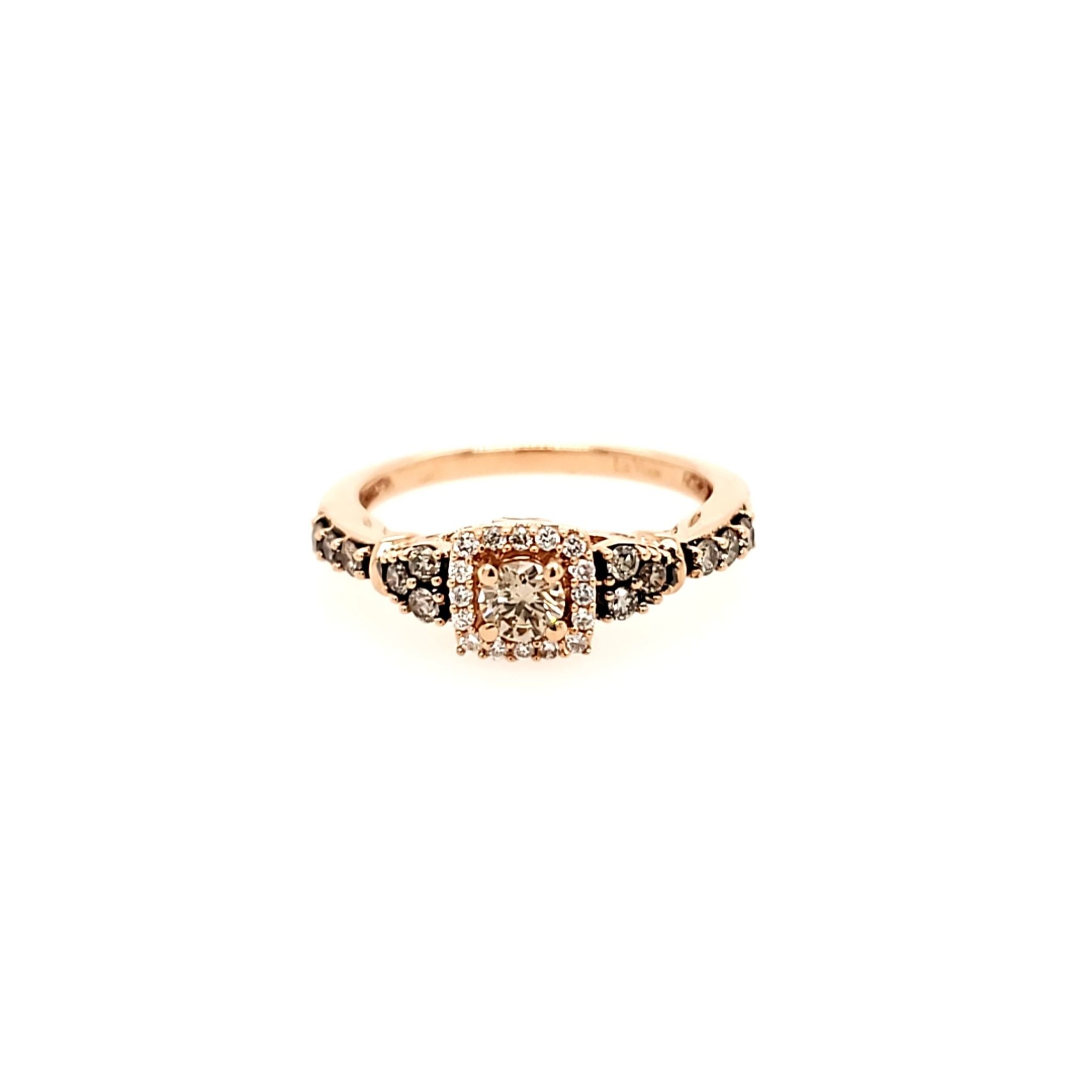 40043 14K ROSE GOLD .35CT CHAMPANGE DIAMOND RING