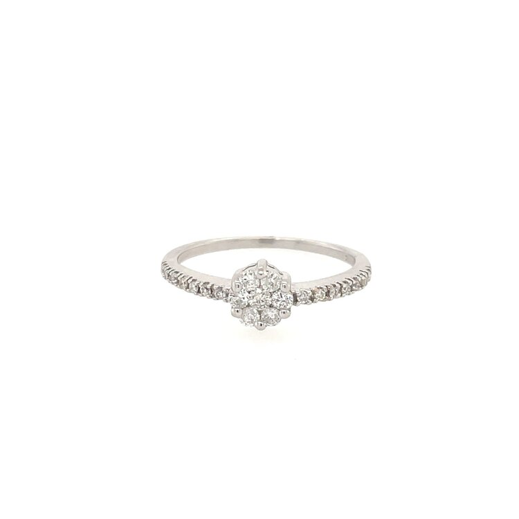 40430 14K WHITE GOLD .35TCW DIAMOND FLOWER CLUSTER RING