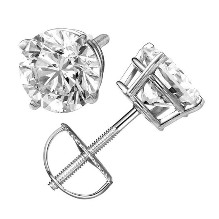 32453 14K WHITE GOLD .40TCW DIAMOND SCREWBACKS