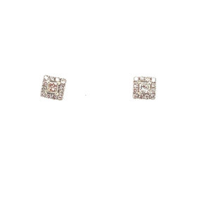 32092 14K WHITE GOLD .40TCW DIAMOND PRINCESS CUT HALO STUDS
