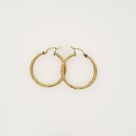 31978 14K YELLOW GOLD 1.25"- 3.25MM HIGH POLISH TUBE HOOPS