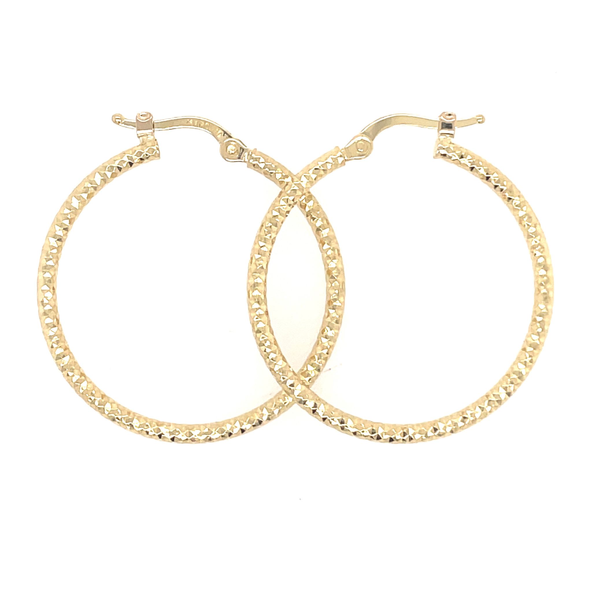 30028 14K YELLOW GOLD POPCORN STYLE HOOPS