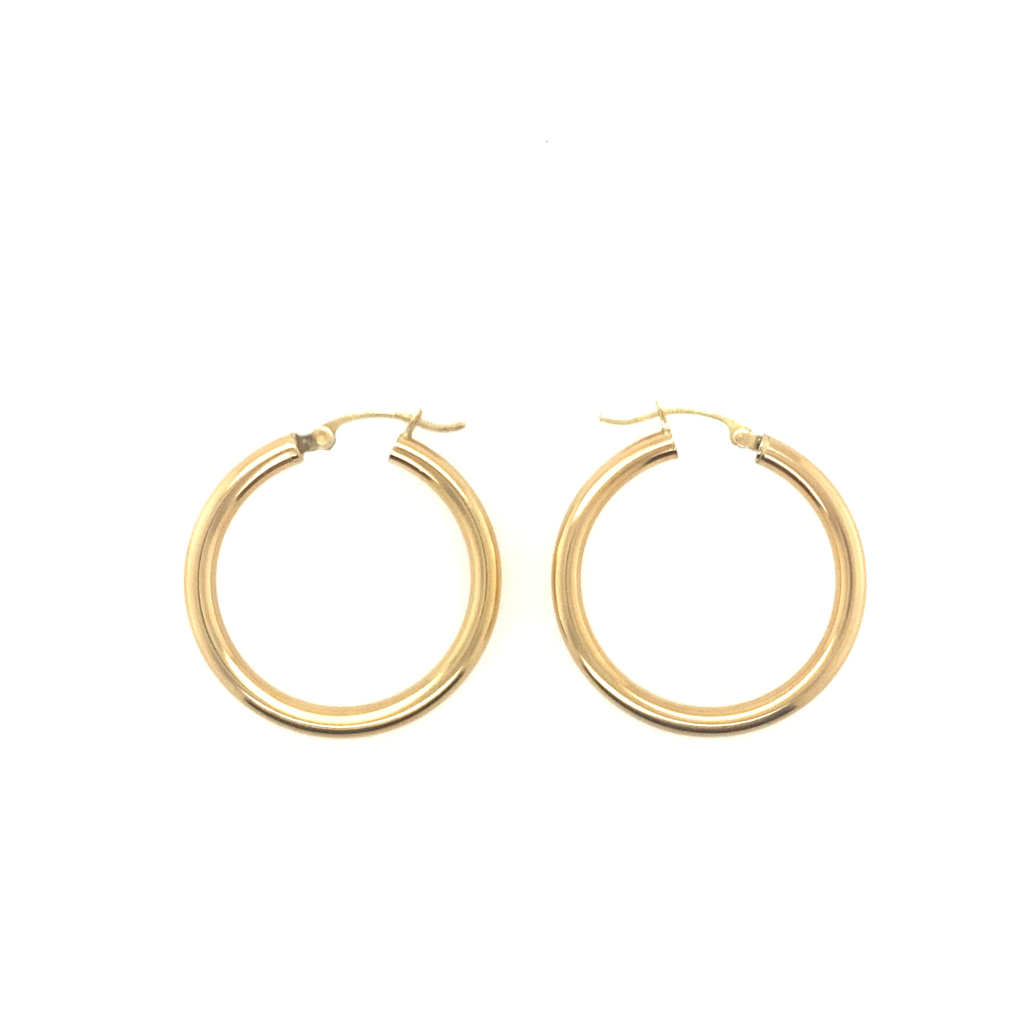 32091 14K YELLOW GOLD 1.25"-3MM HOOPS