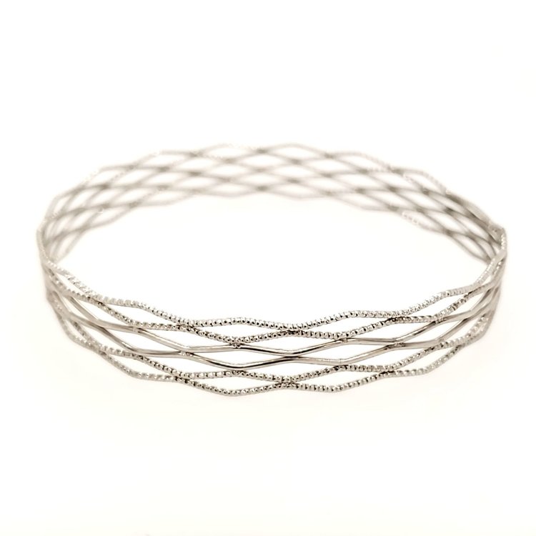 80674 FREDERIC DUCLOS  STERLING SILVER  BETHANY BANGLE BRACELET