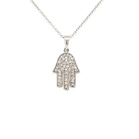 70094 14K WHITE GOLD .35CTW  DIAMOND HAMSA
