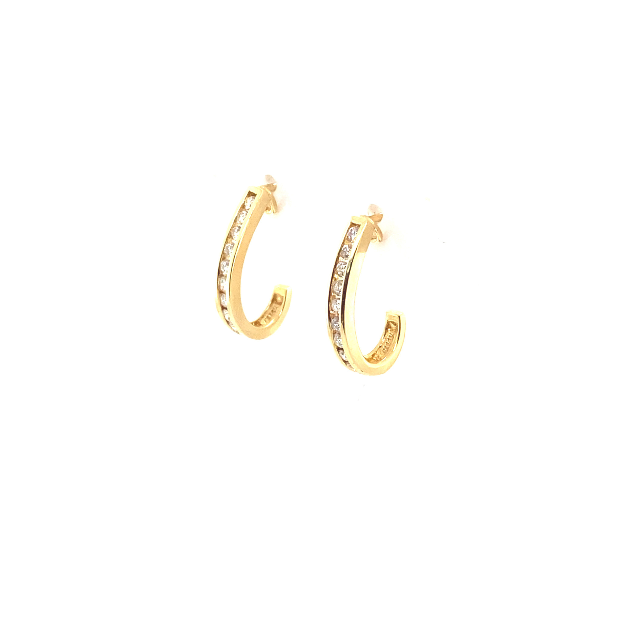31661 14K YELLOW GOLD HALF .40TCW DIAMOND PUSHBACK EARRINGS