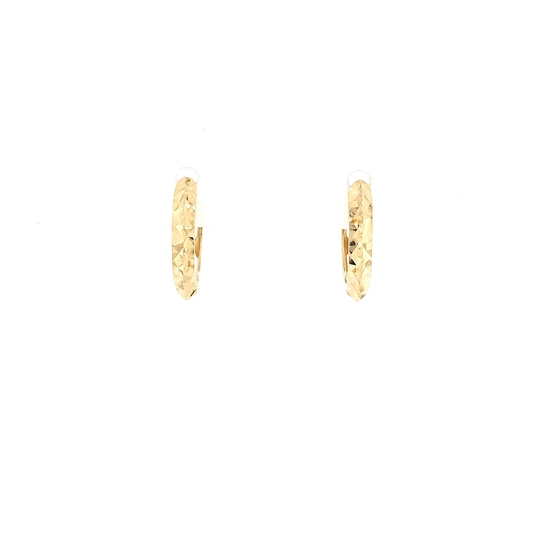 30118 14K YELLOW GOLD DIAMOND CUT HUGGIES