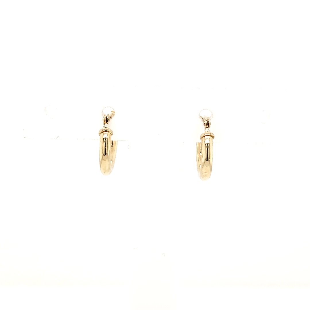 30091 14K YELLOW GOLD SMALL HIGH POLISH HOOPS