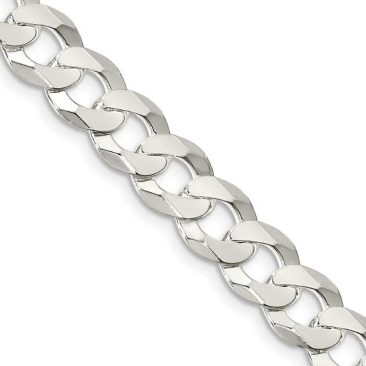 25029 14K WHITE GOLD  CUBAN MEN'S BRACELET