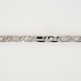 25039 14K WHITE GOLD  5.5MM TIGER EYE MENS BRACELET