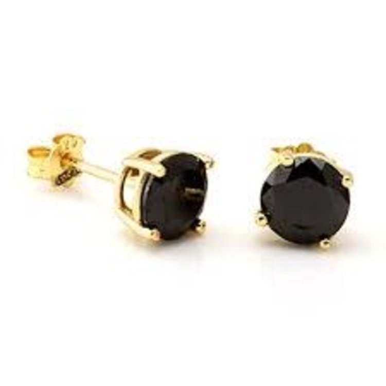 30165 14K YELLOW GOLD 5MM ROUND ONYX STUDS
