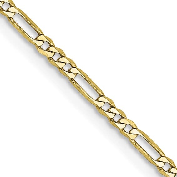 25086 14K YELLOW GOLD 4MM THIN FIGARO LINK BRACELET