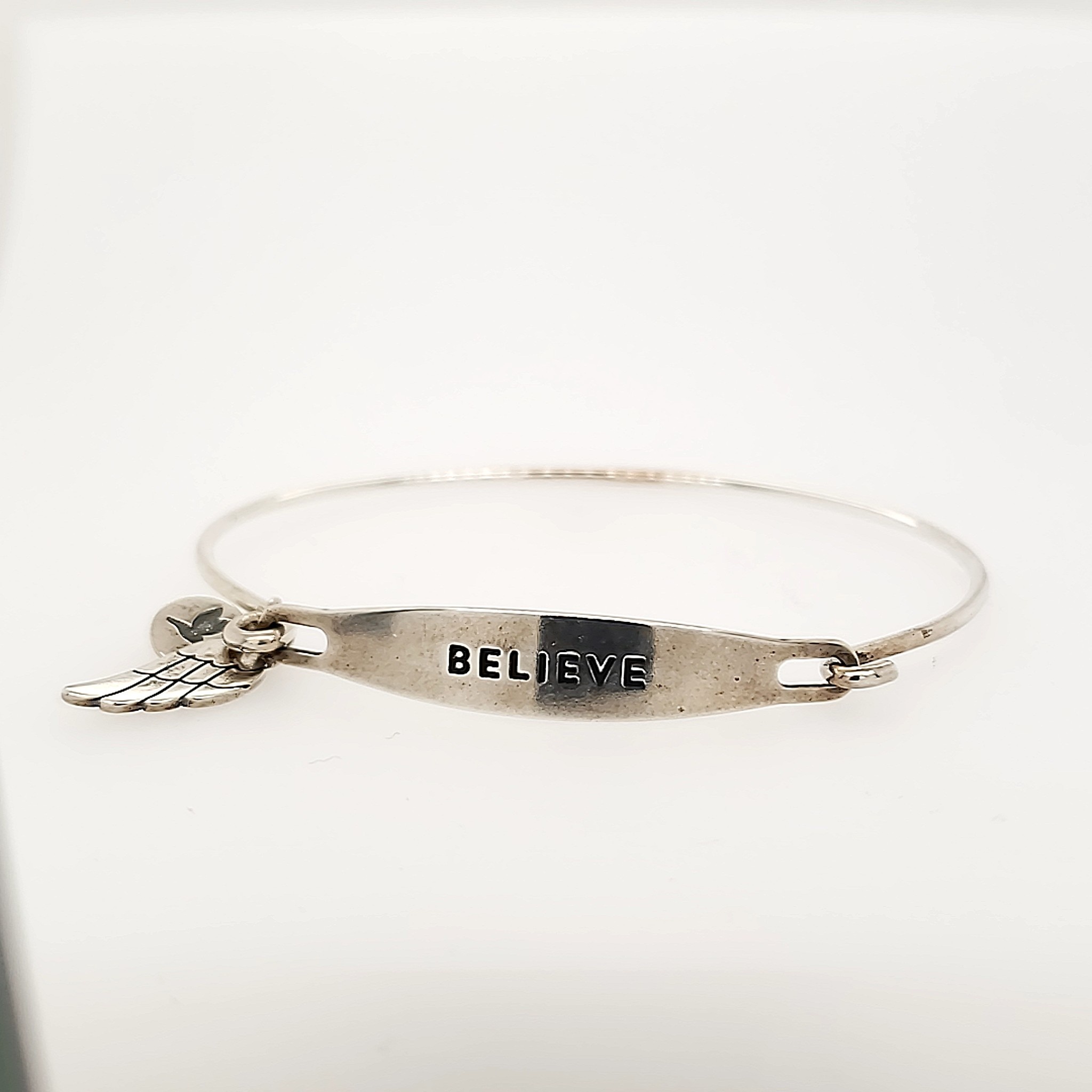 1010-0218 CHAMILIA STERLING SILVER "BELIEVE" SMALL/MEDIUM BRACELET