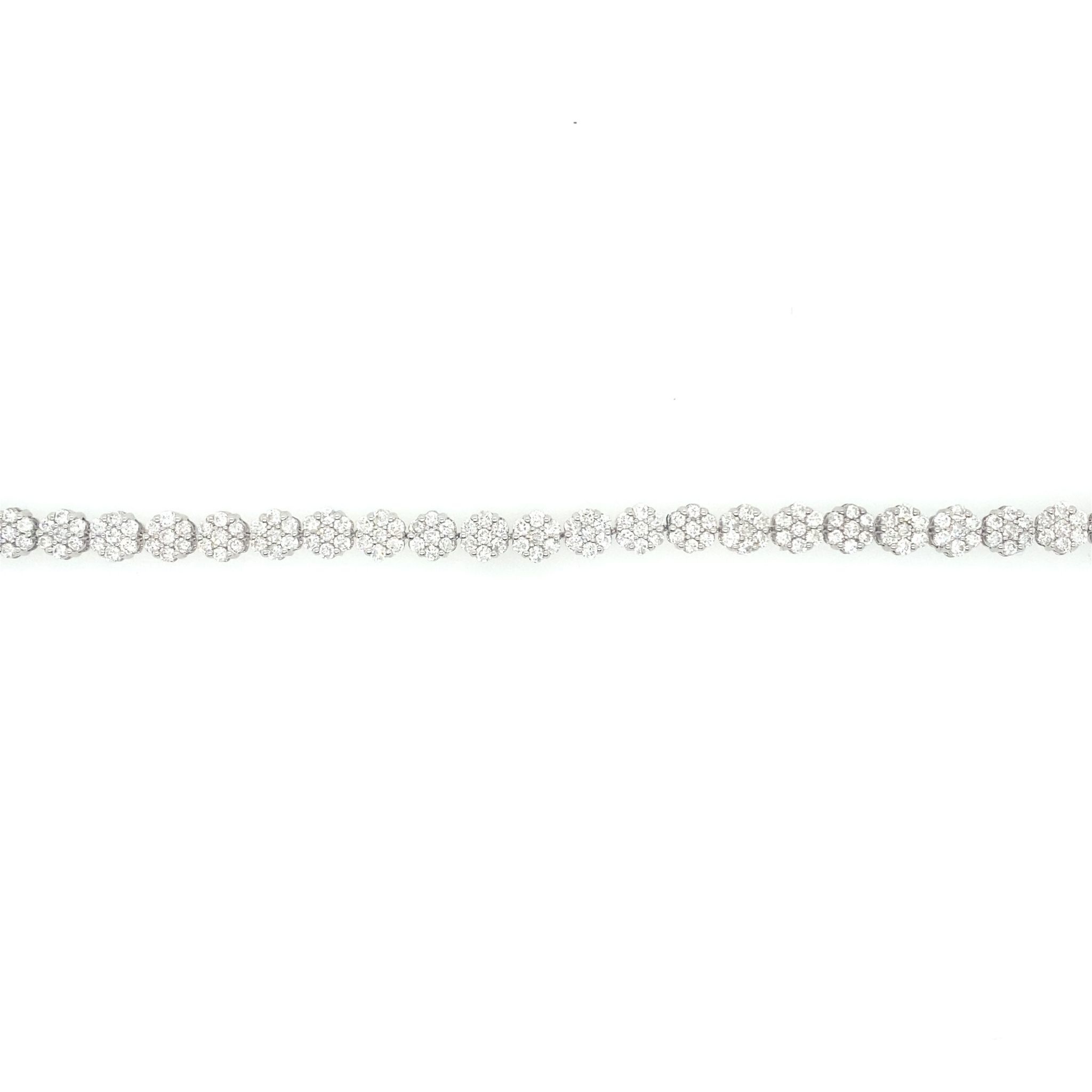 20068 14K WHITE GOLD 6.5CT DIAMOND ROMANCE CLUSTER BRACLET